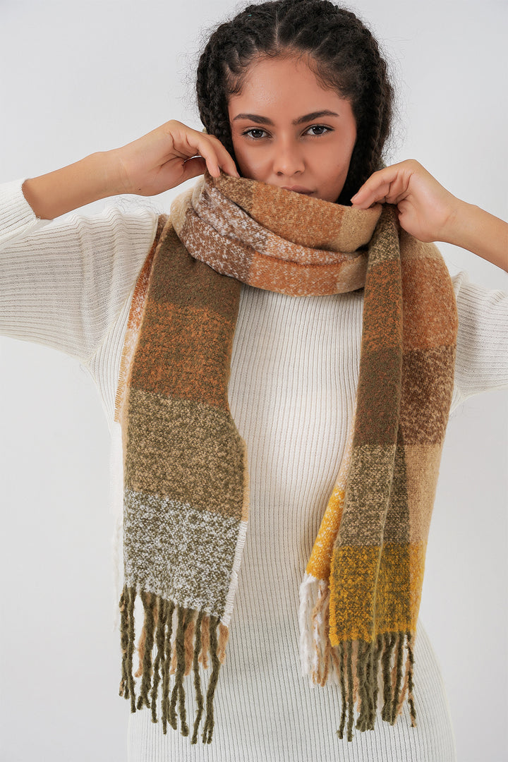 Bigdart Écharpe épaisse en tricot douce pour femme 15951 - Moutarde