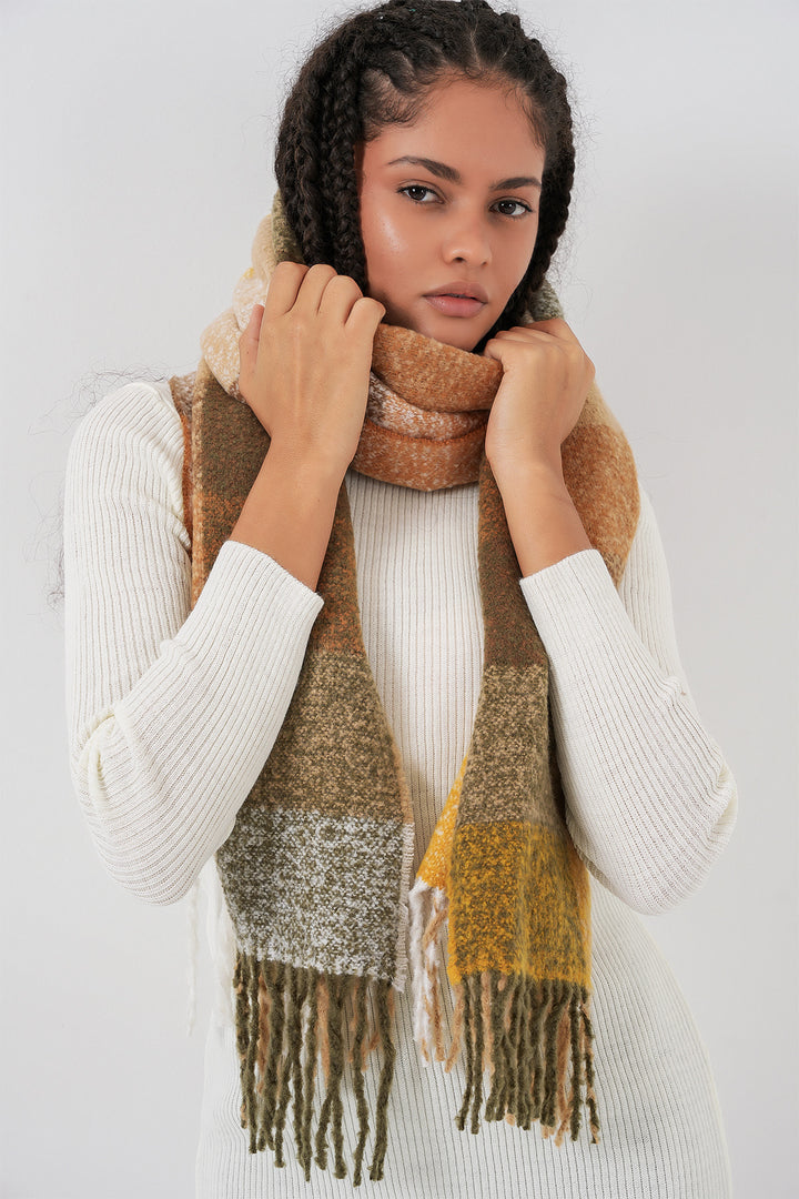 Bigdart Écharpe épaisse en tricot douce pour femme 15951 - Moutarde
