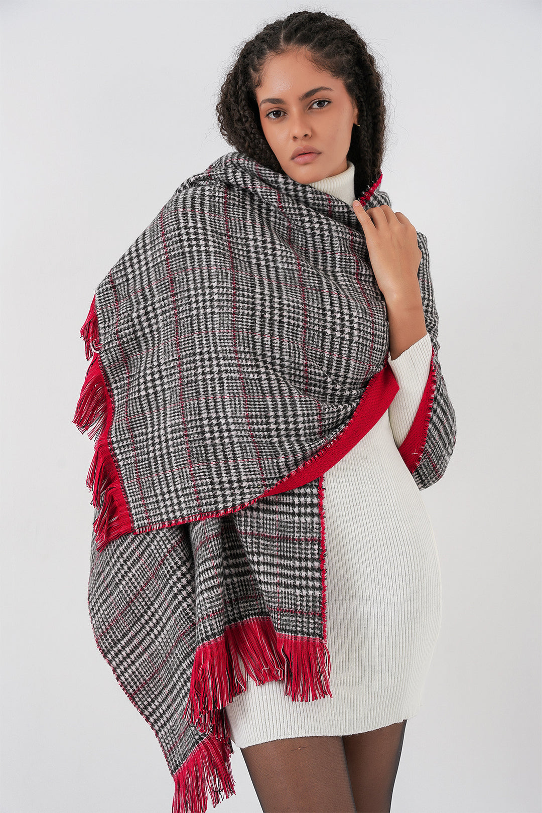 Bigdart Foulard épais en tissu doux pour femme 15951 - Rouge