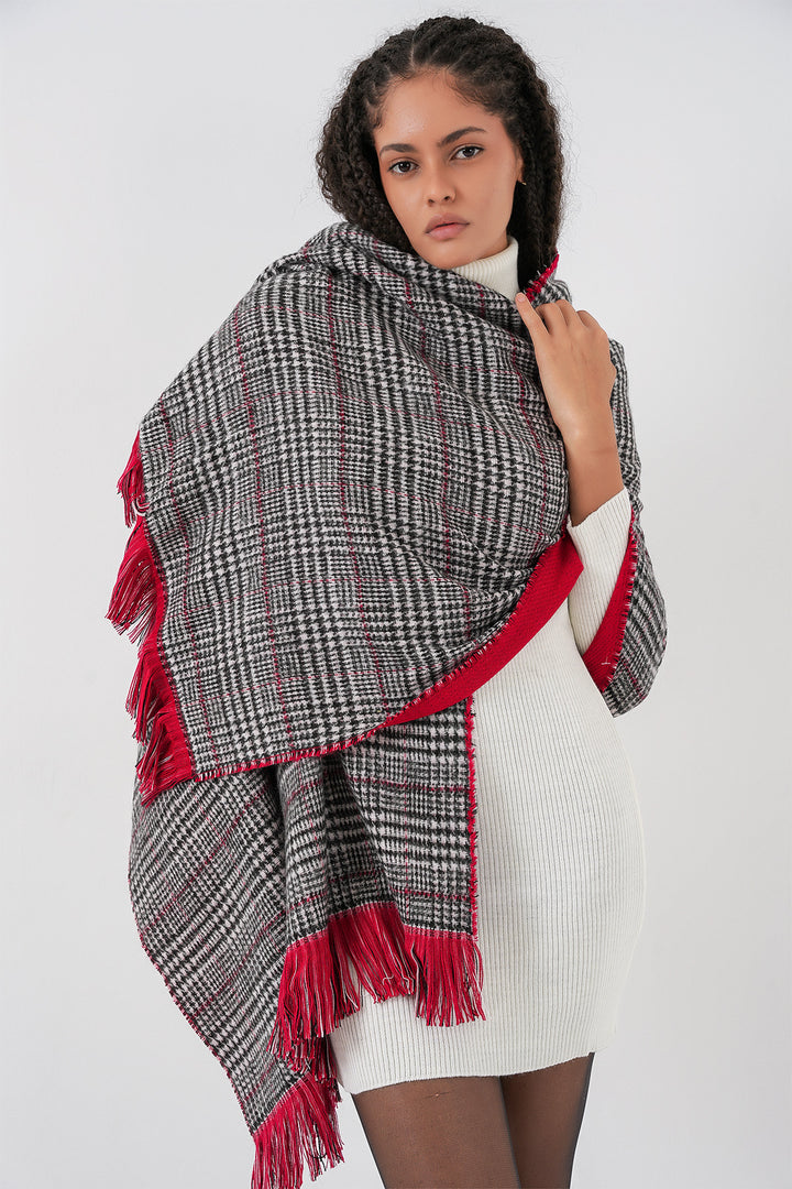 Bigdart Foulard épais en tissu doux pour femme 15951 - Rouge
