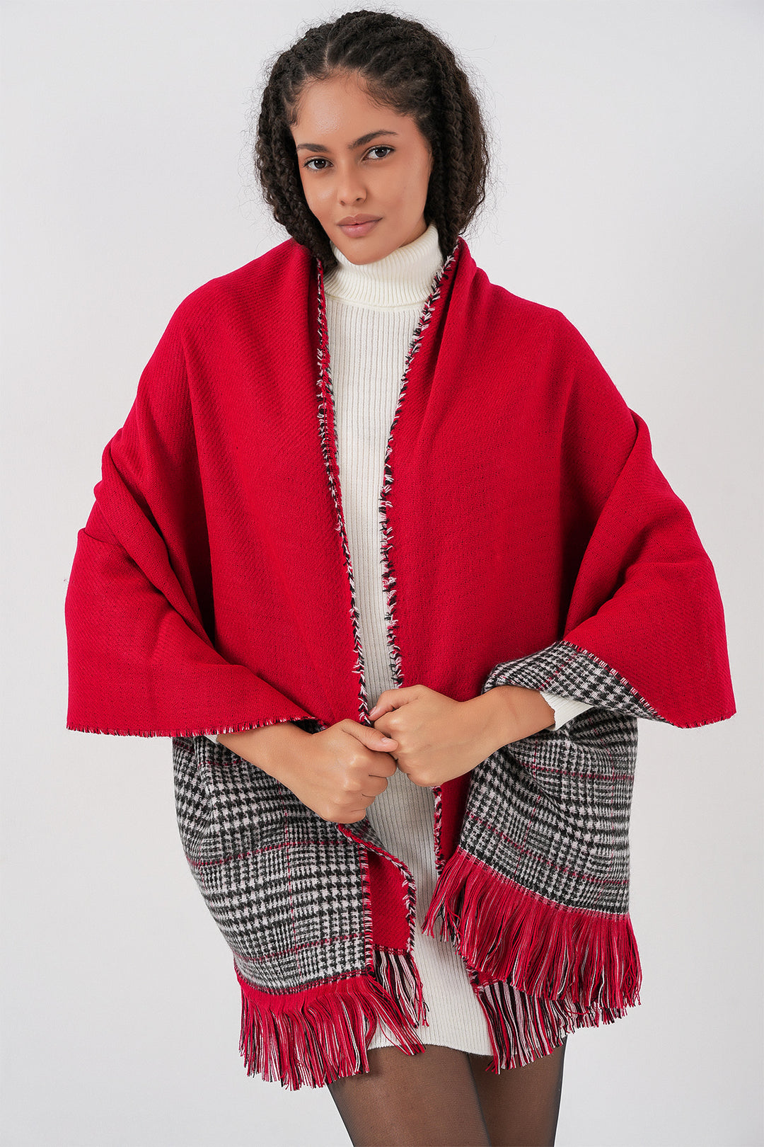 Bigdart Foulard épais en tissu doux pour femme 15951 - Rouge