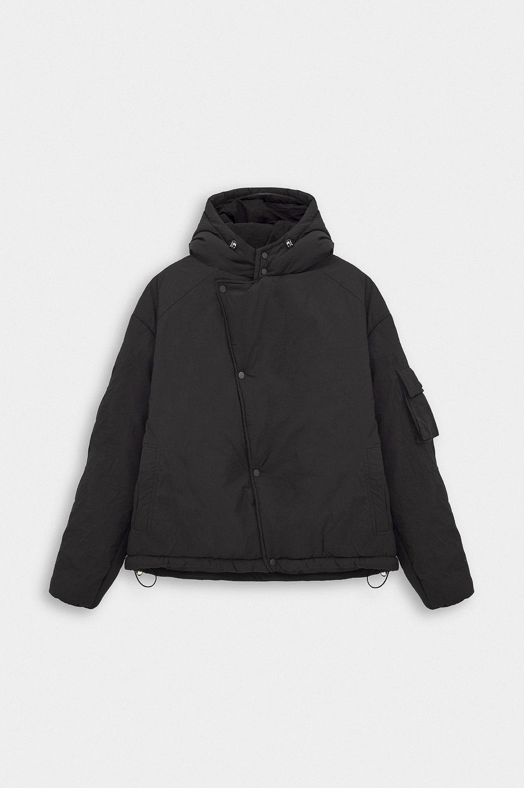 Giesto Doudoune asymétrique marron avec capuche - Marron