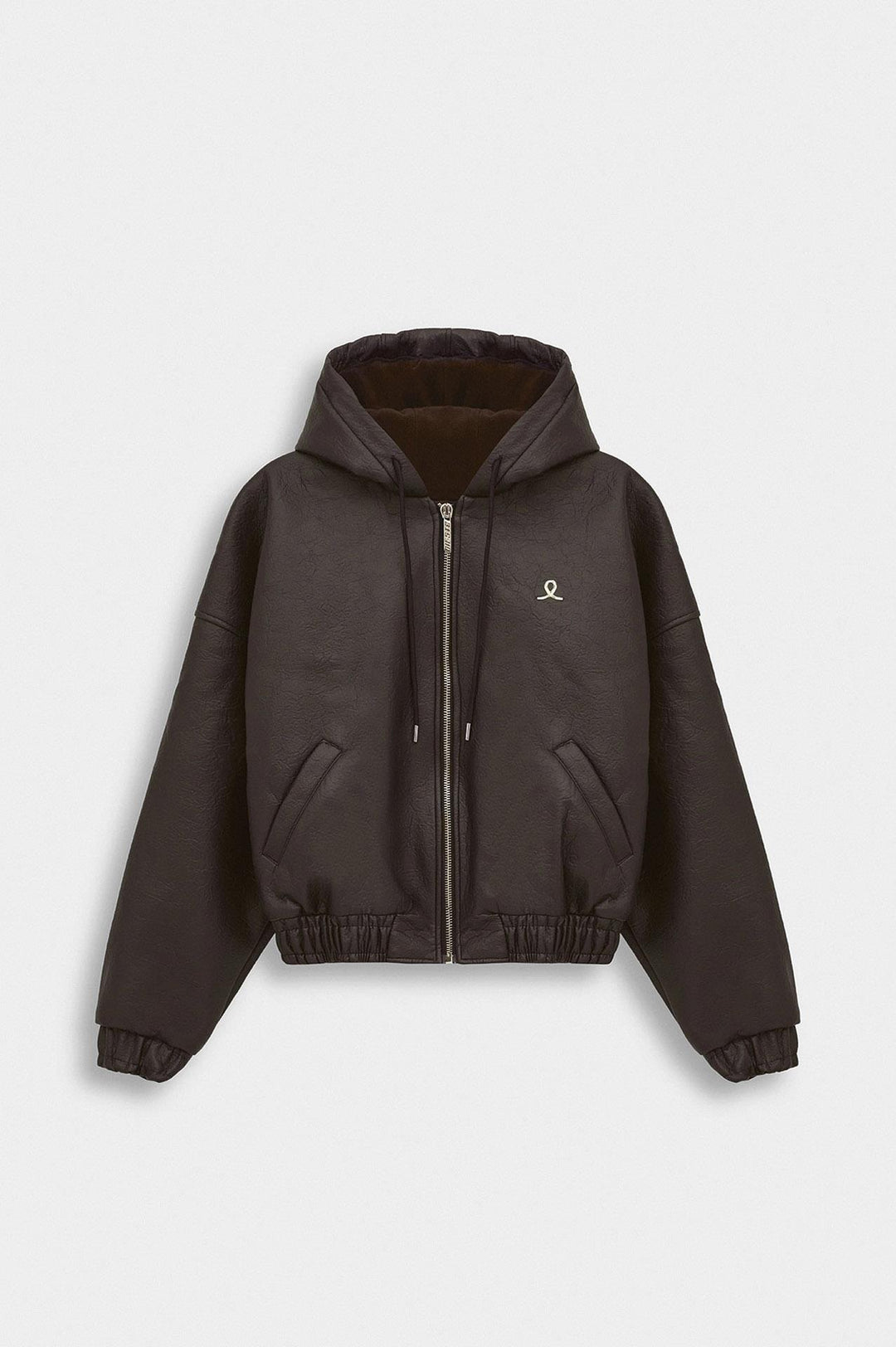 Giesto Veste en cuir marron avec capuche - Marron
