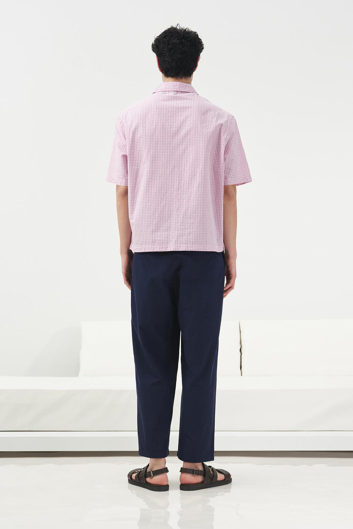 Giesto Chemise rose à motifs carrés - Rose