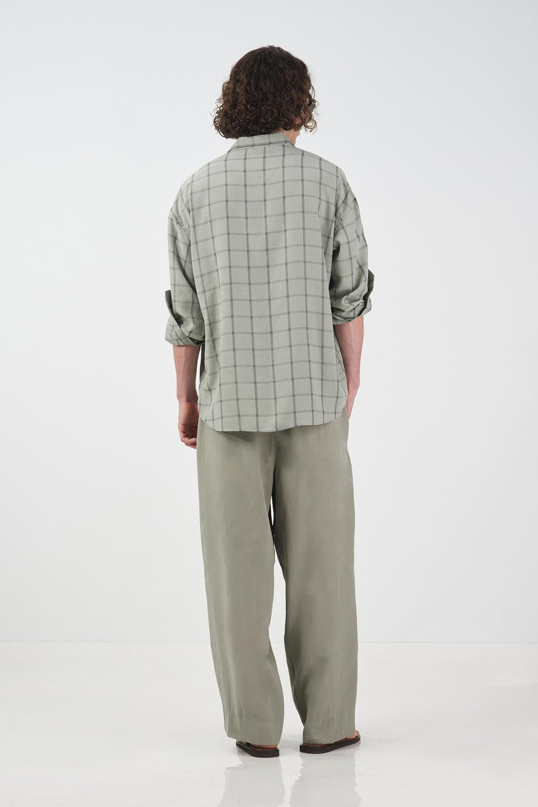 Giesto Chemise en modal à carreaux kaki - Kaki