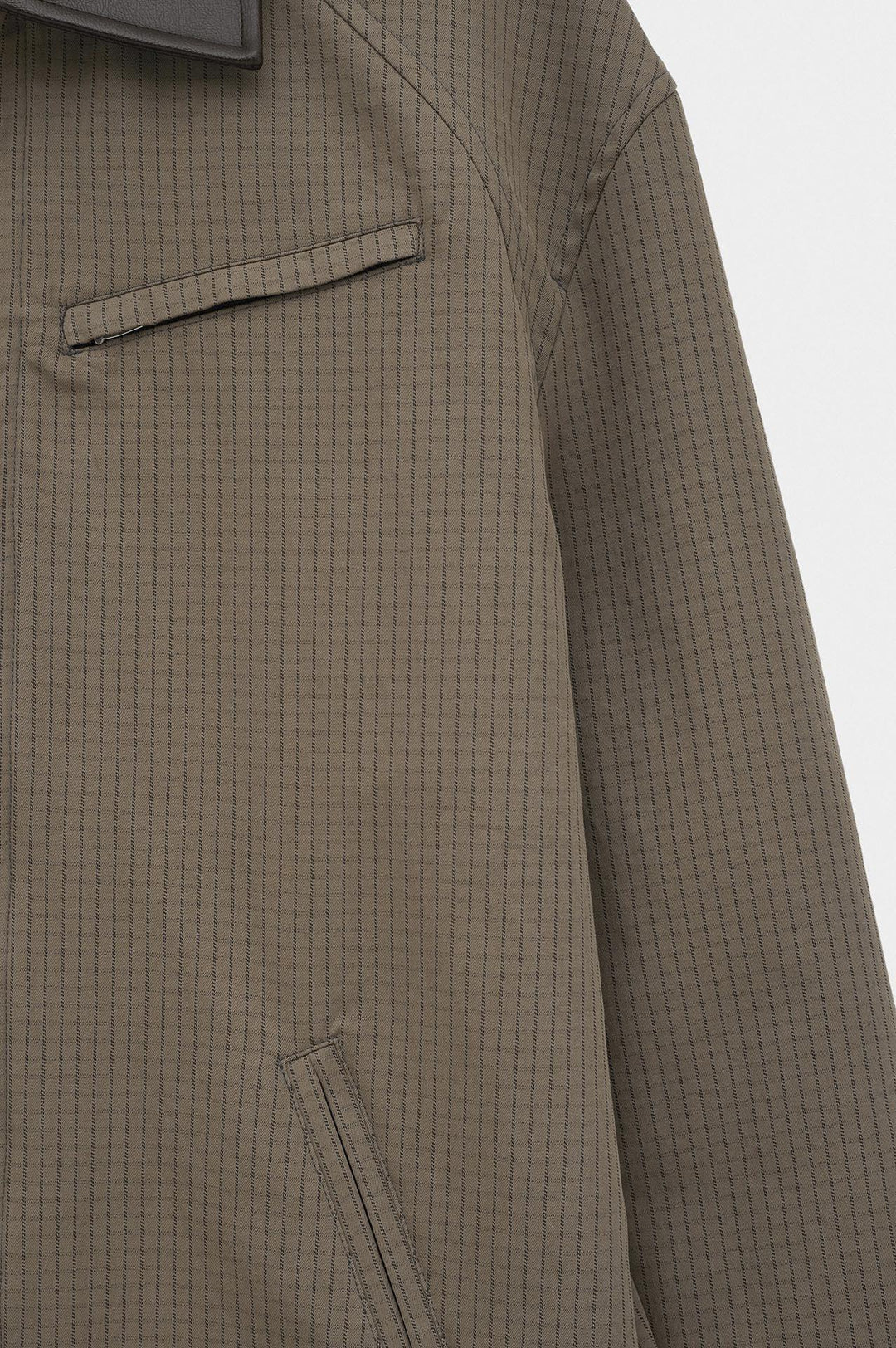 Giesto Manteau trench en cuir marron à col contrasté à carreaux - Marron