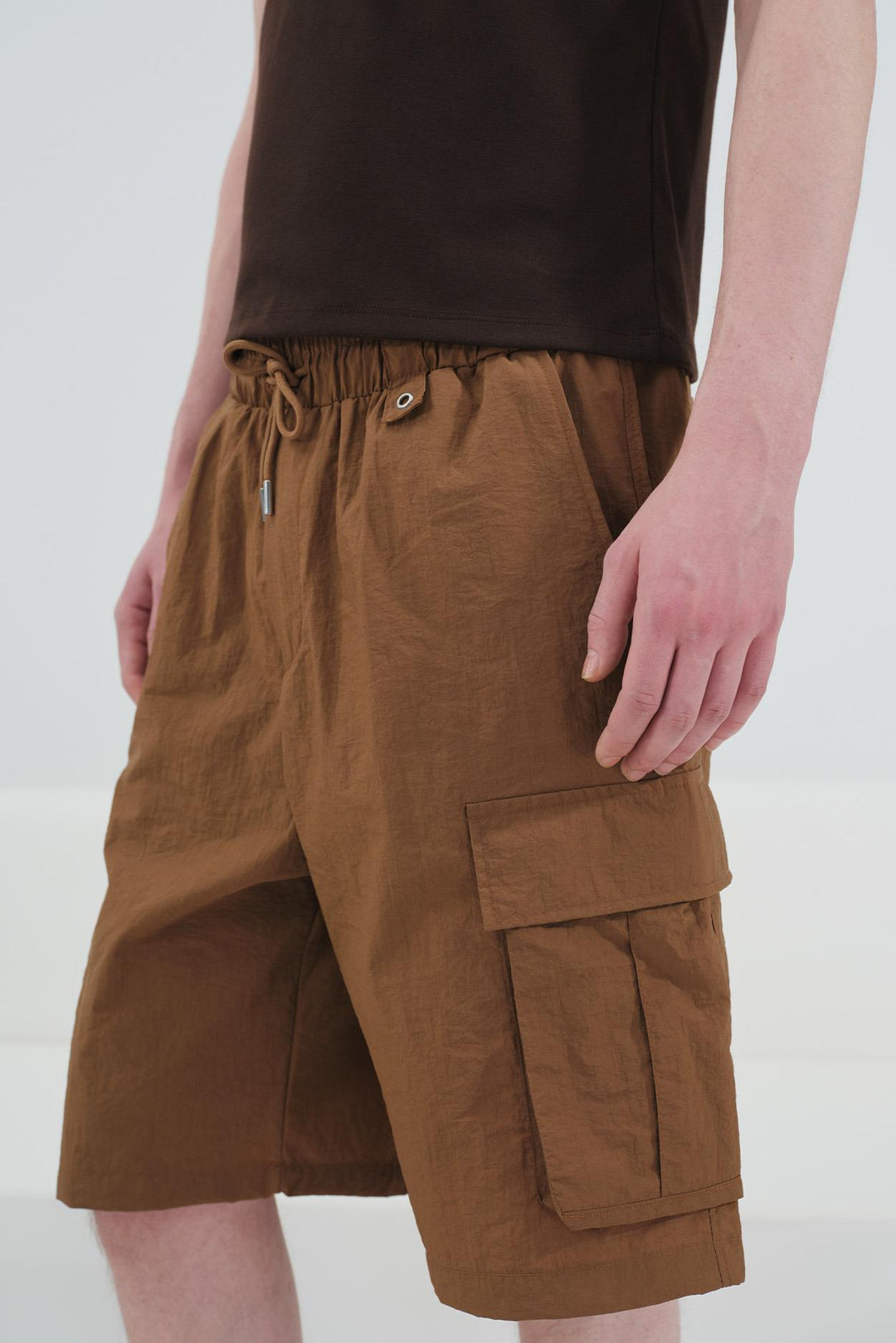 Giesto Short Parachute Tabac à Poches Cargo - Tabac