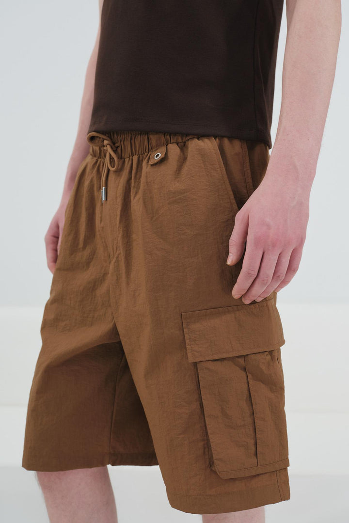 Giesto Short Parachute Tabac à Poches Cargo - Tabac