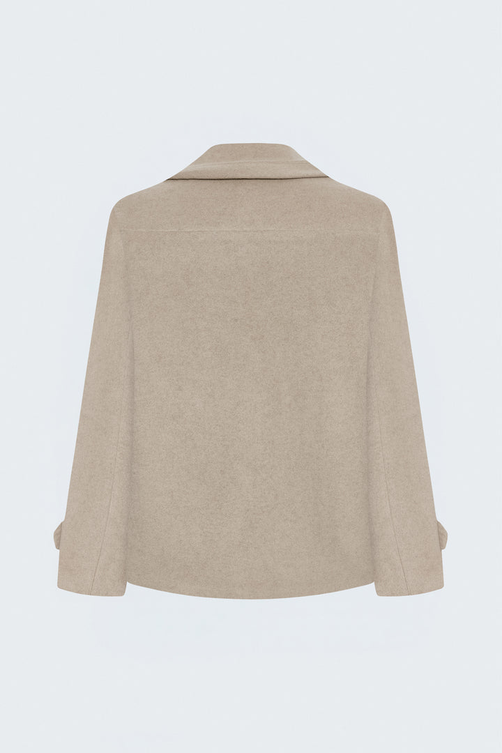 Sateen Manteau court en laine - Beige