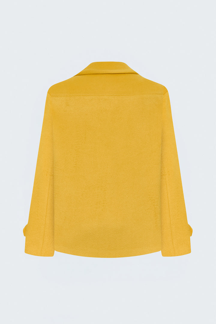 Sateen Manteau court en laine - Jaune