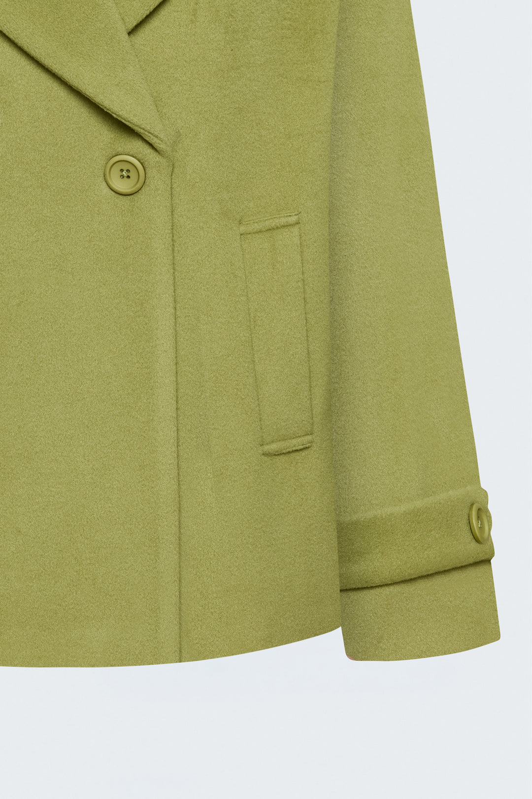Sateen Manteau court en laine - Vert