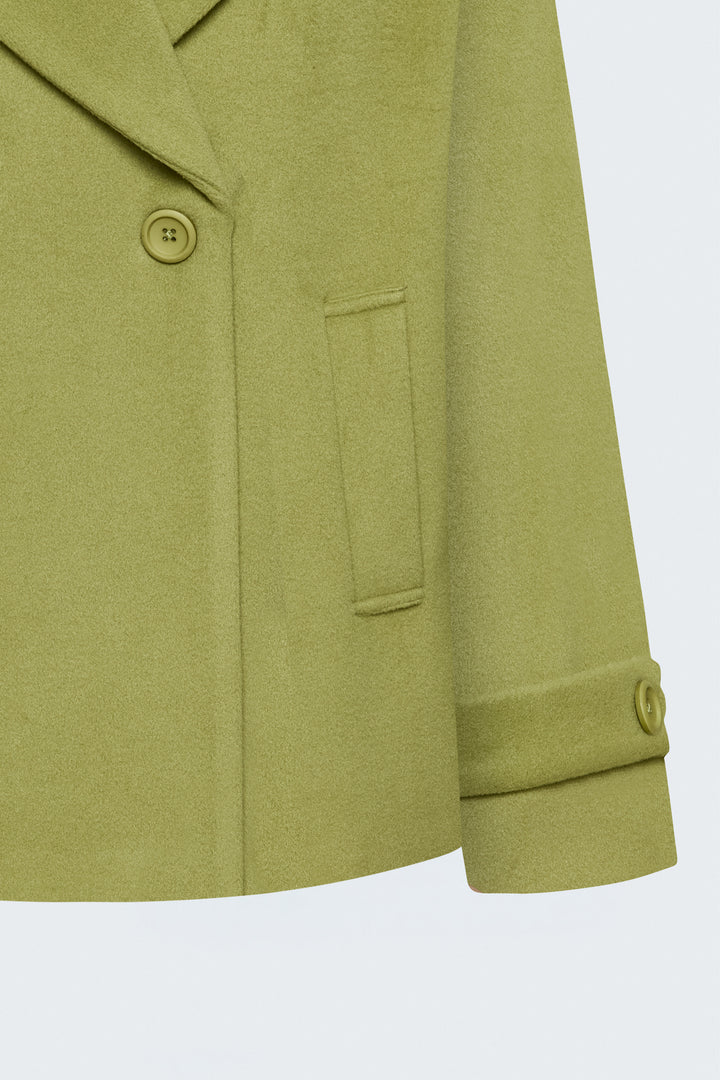 Sateen Manteau court en laine - Vert