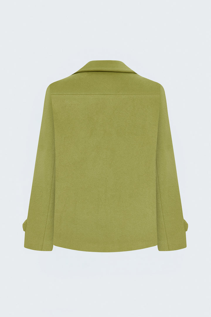 Sateen Manteau court en laine - Vert