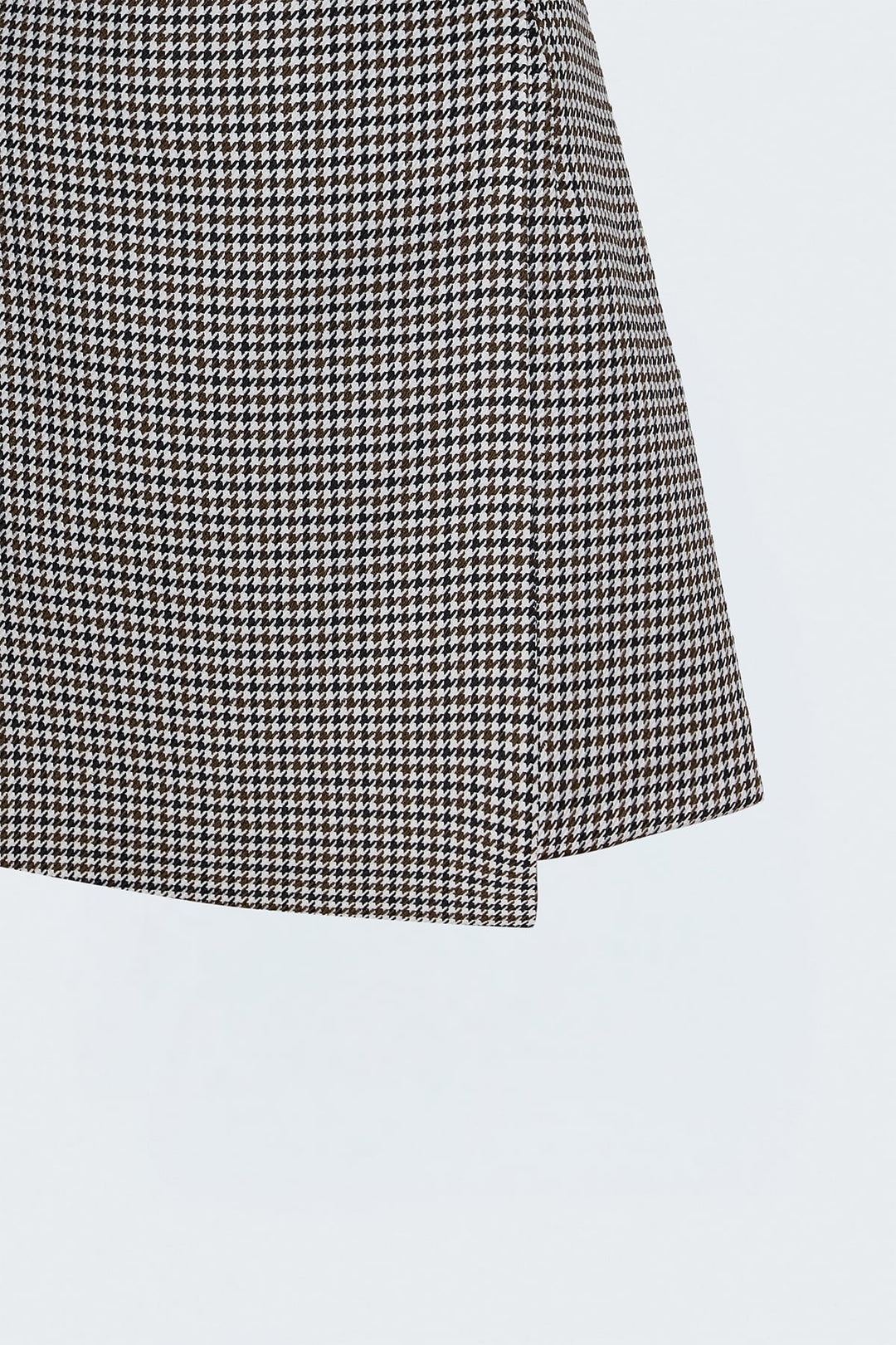 Sateen Jupe Short à Motif Pied-de-Poule - Marron