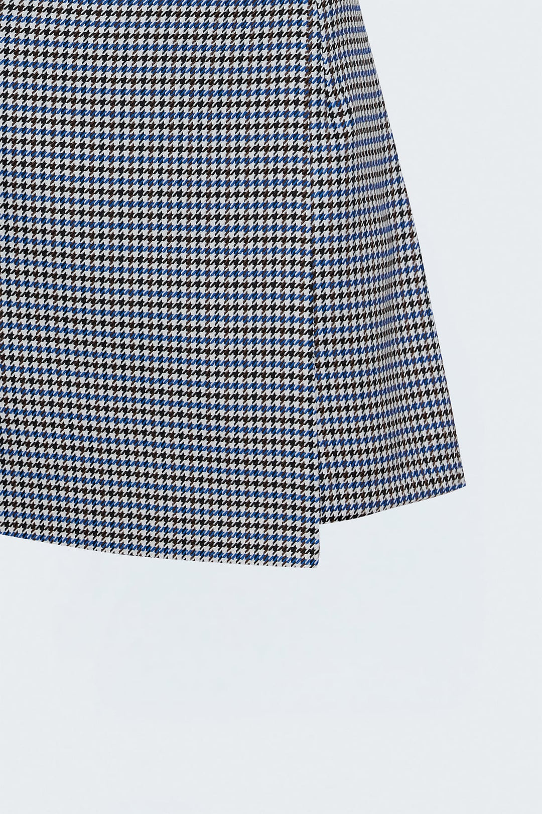 Sateen Jupe Short à Motif Pied-de-Poule - Bleu