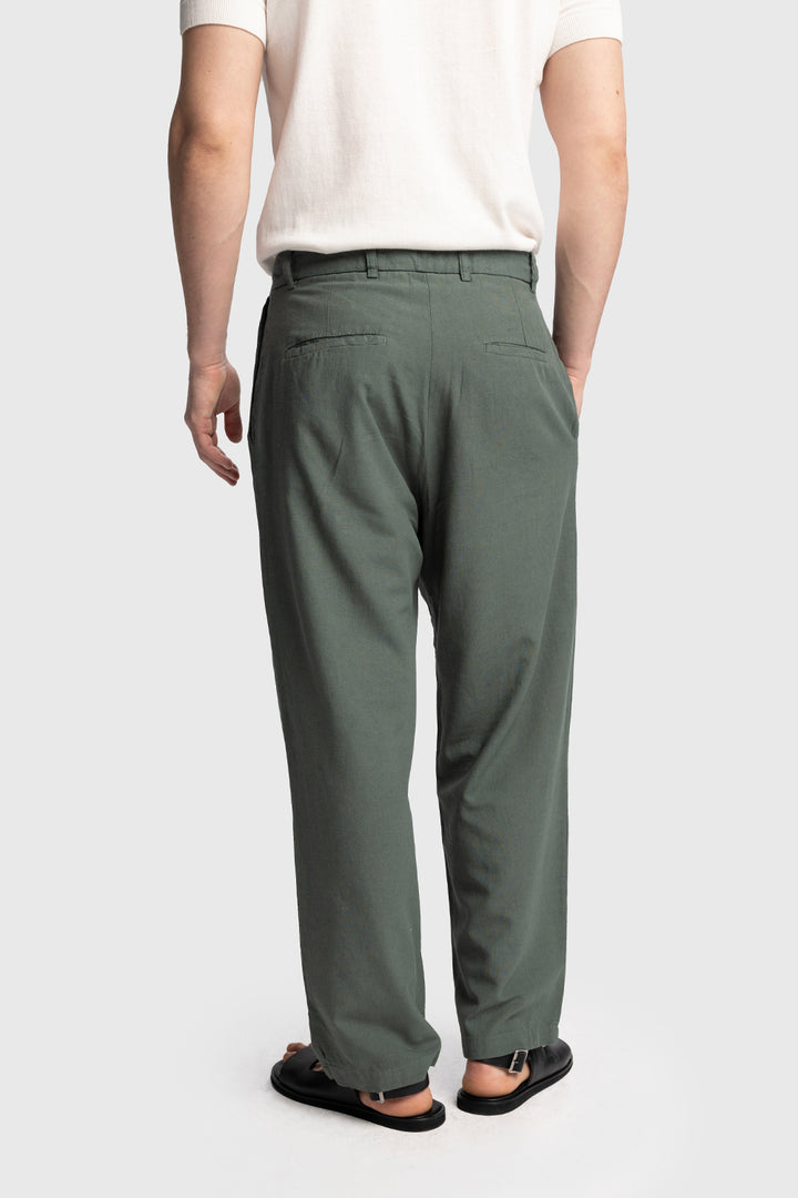 Giesto Pantalon en lin avec détail de ceinture - Beige