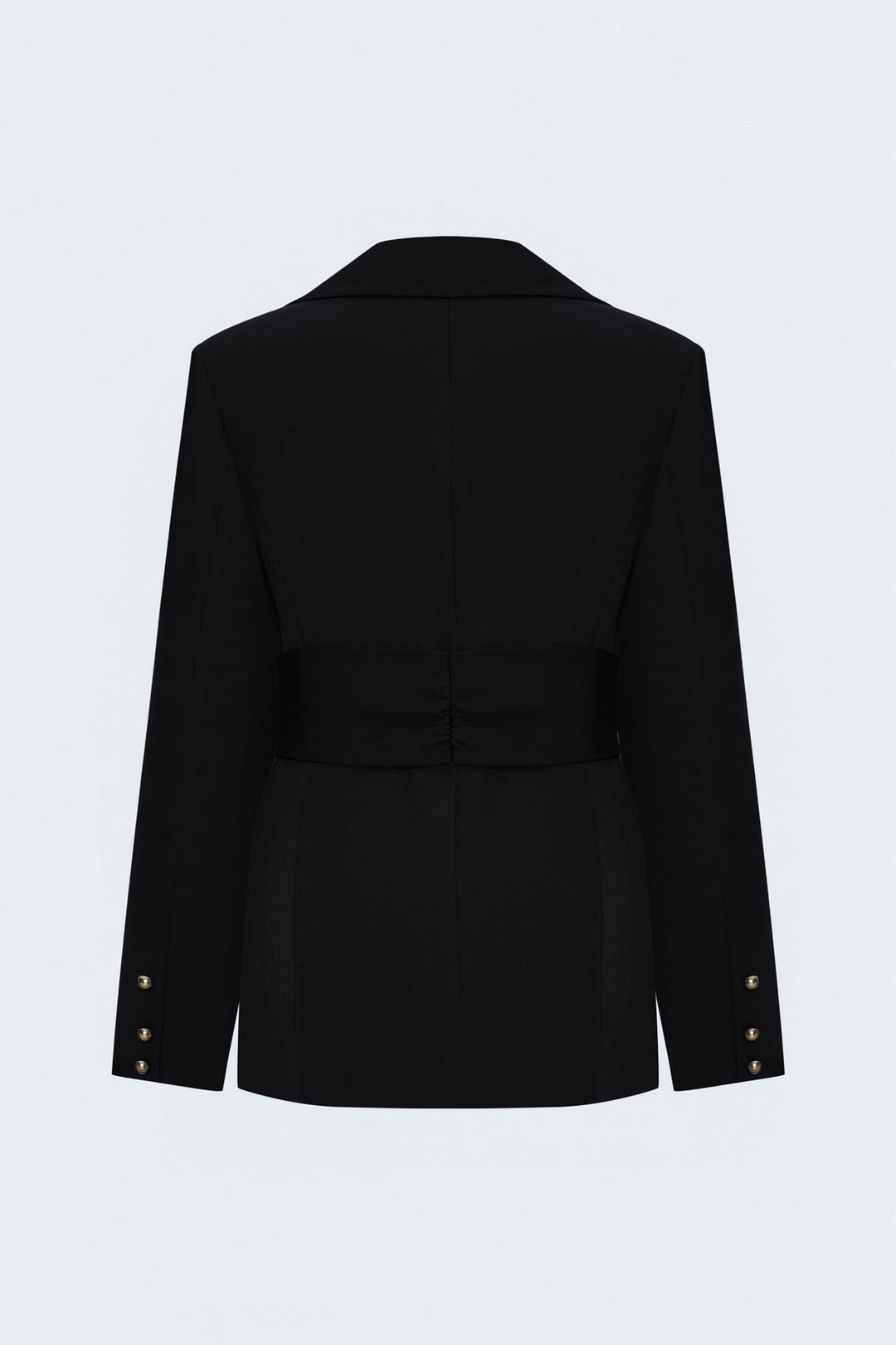 Sateen Veste classique avec détail de ceinture - Noir
