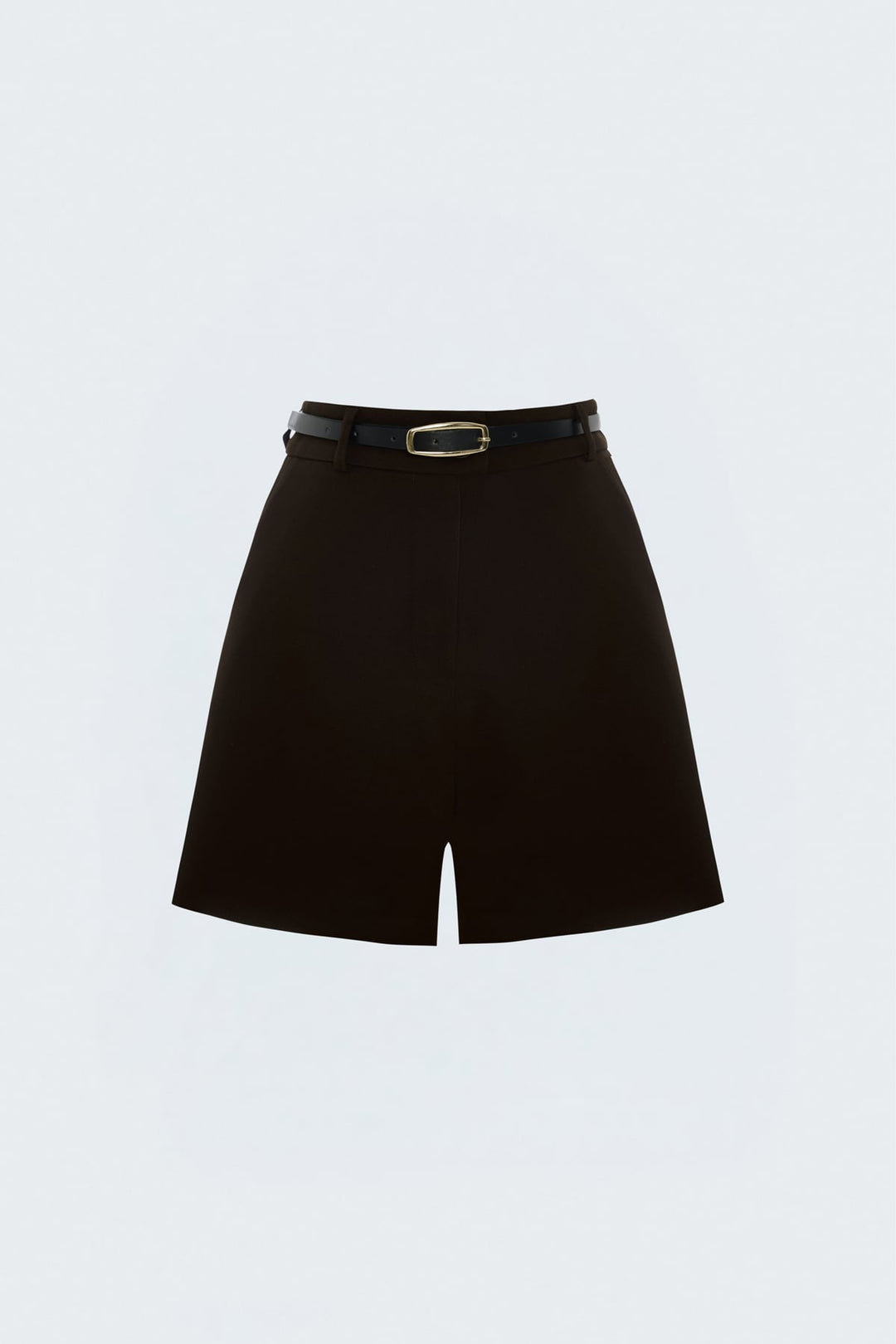 Sateen Short classique avec ceinture - Marron
