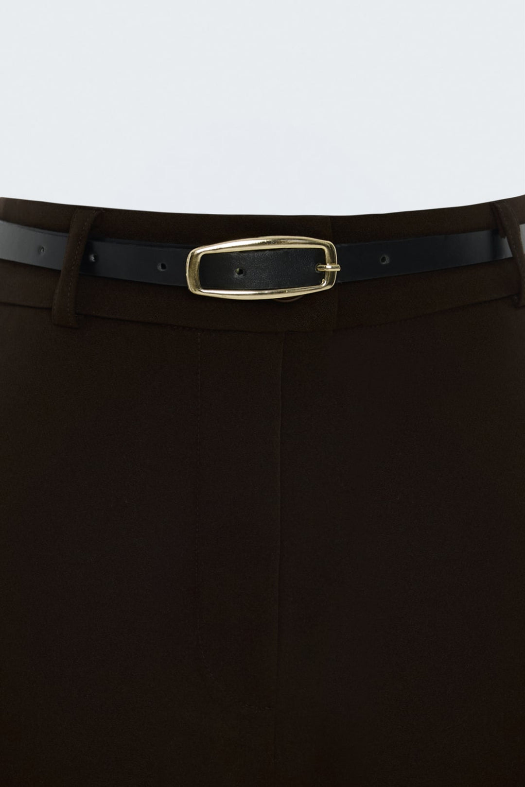 Sateen Short classique avec ceinture - Marron