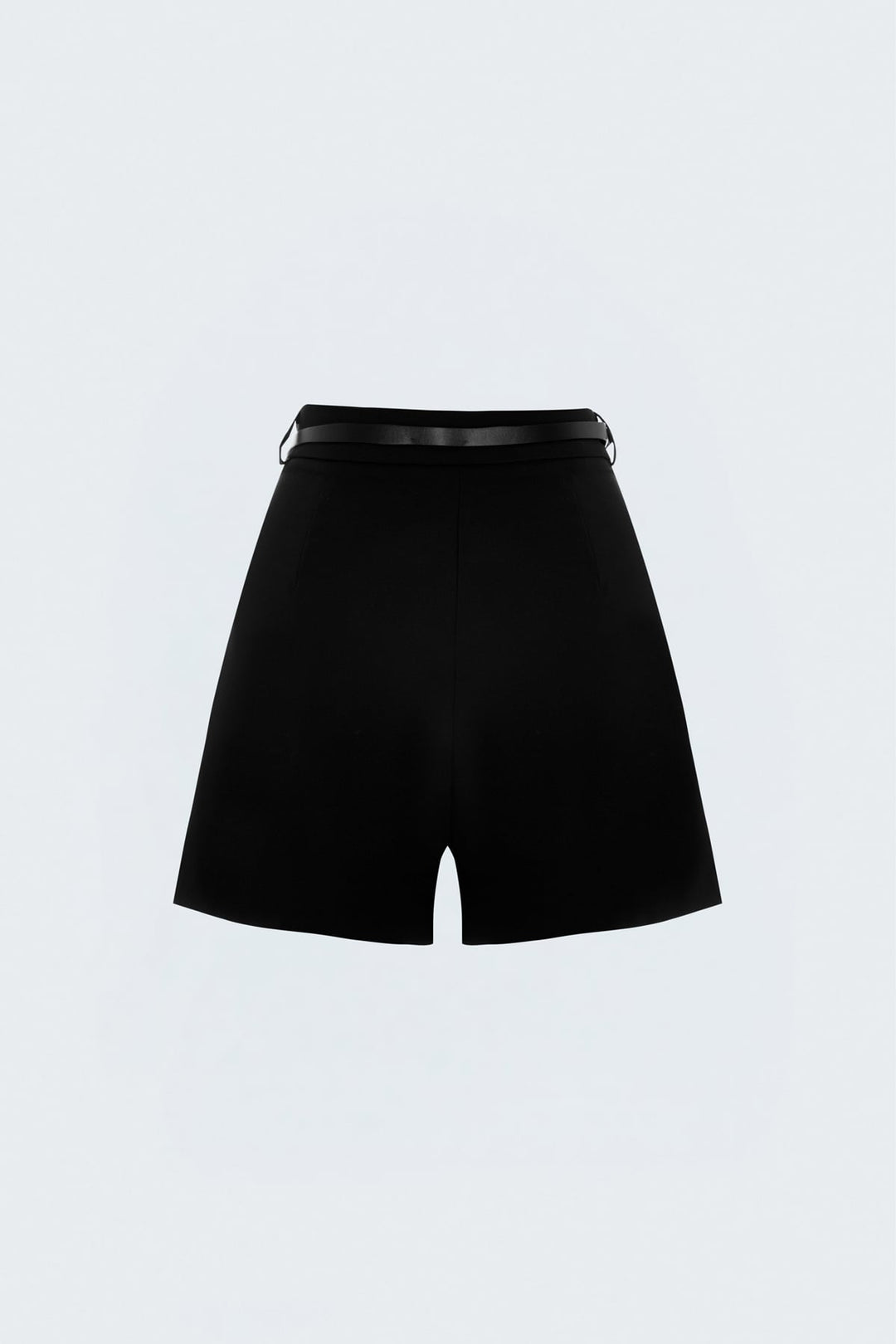 Sateen Short classique avec ceinture - Noir