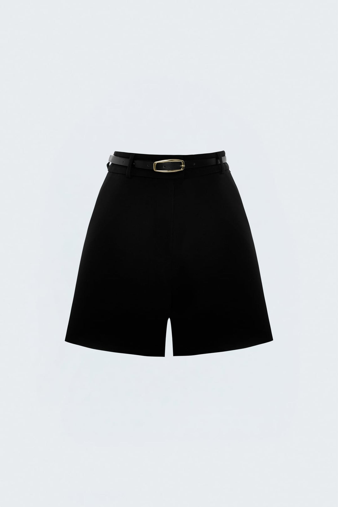 Sateen Short classique avec ceinture - Noir