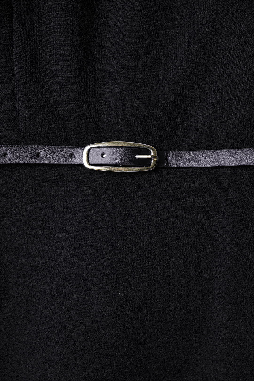 Sateen Robe Mini Ceinturée - Noir