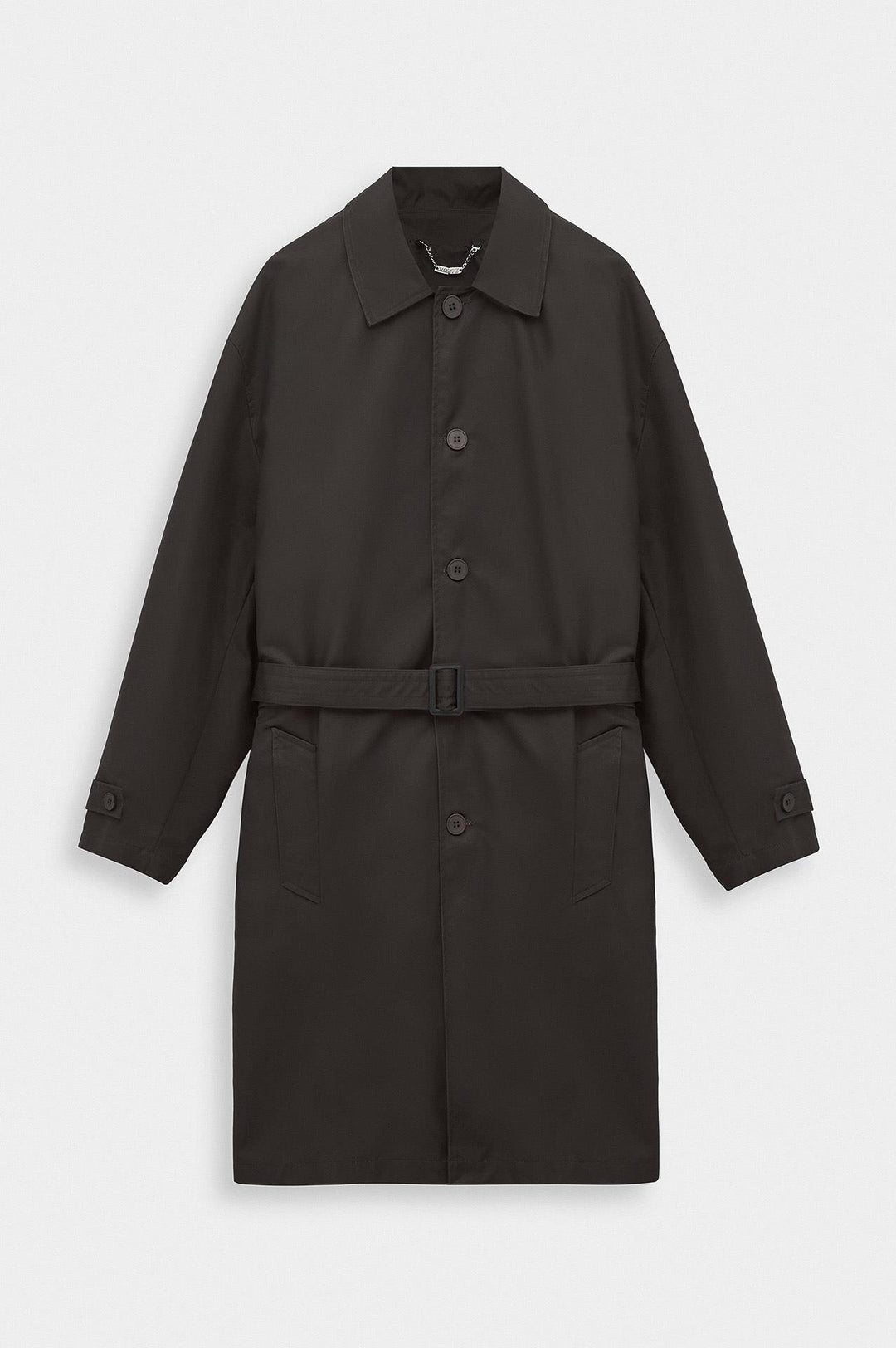 Giesto Trench-coat Marron à ceinture en cire - Marron