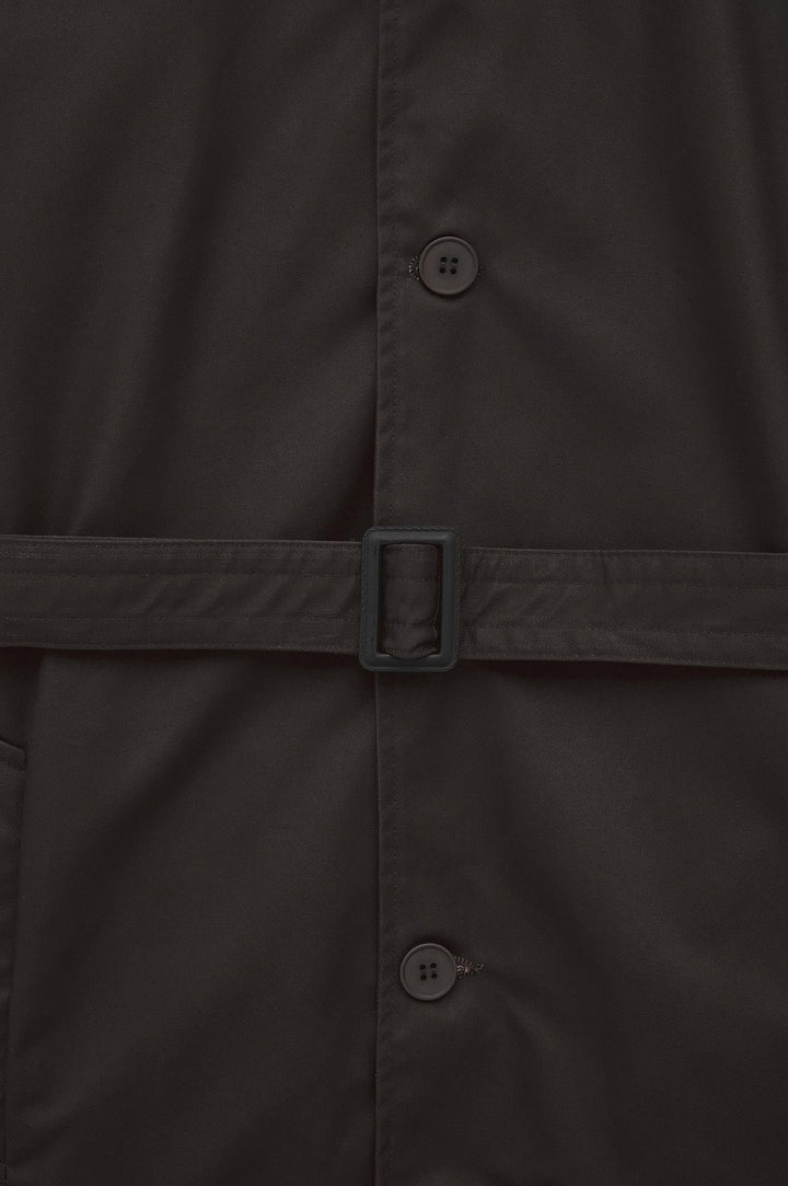 Giesto Trench-coat Marron à ceinture en cire - Marron
