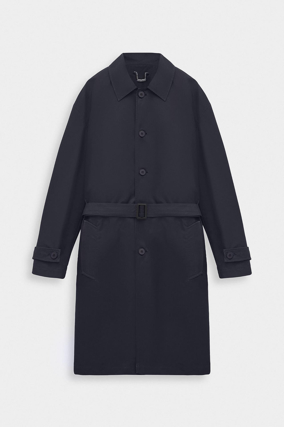 Giesto Trench-coat Bleu marine à ceinture en cire - Bleu marine