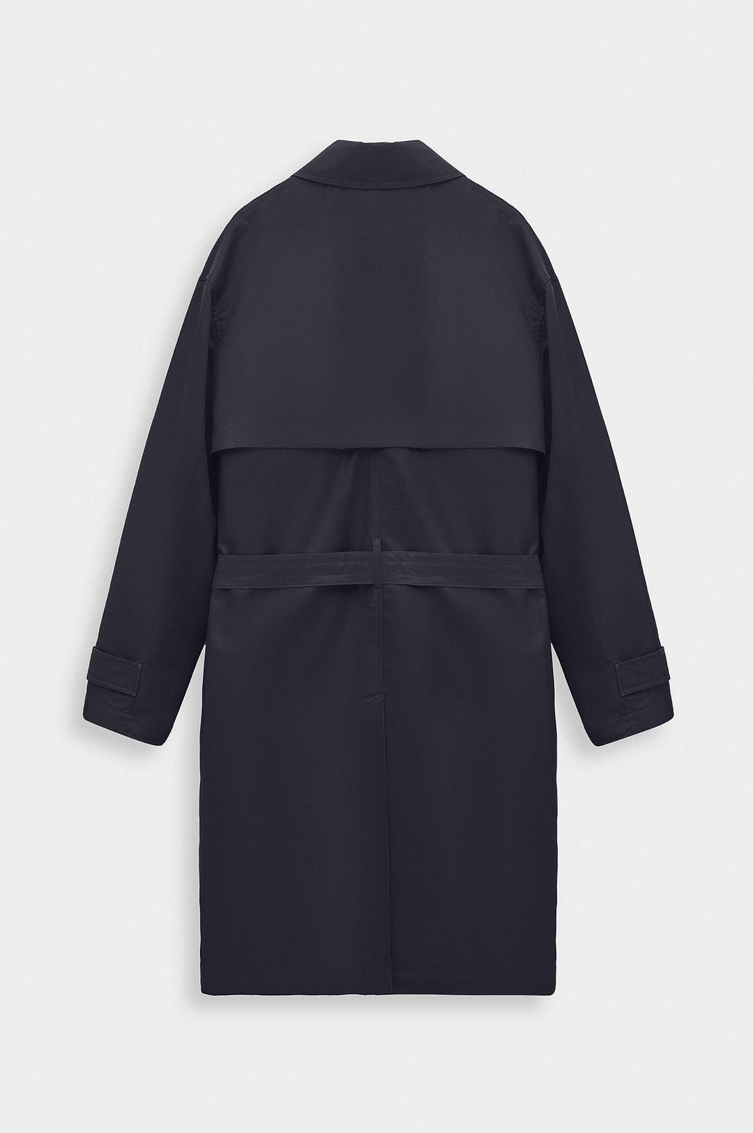Giesto Trench-coat Bleu marine à ceinture en cire - Bleu marine