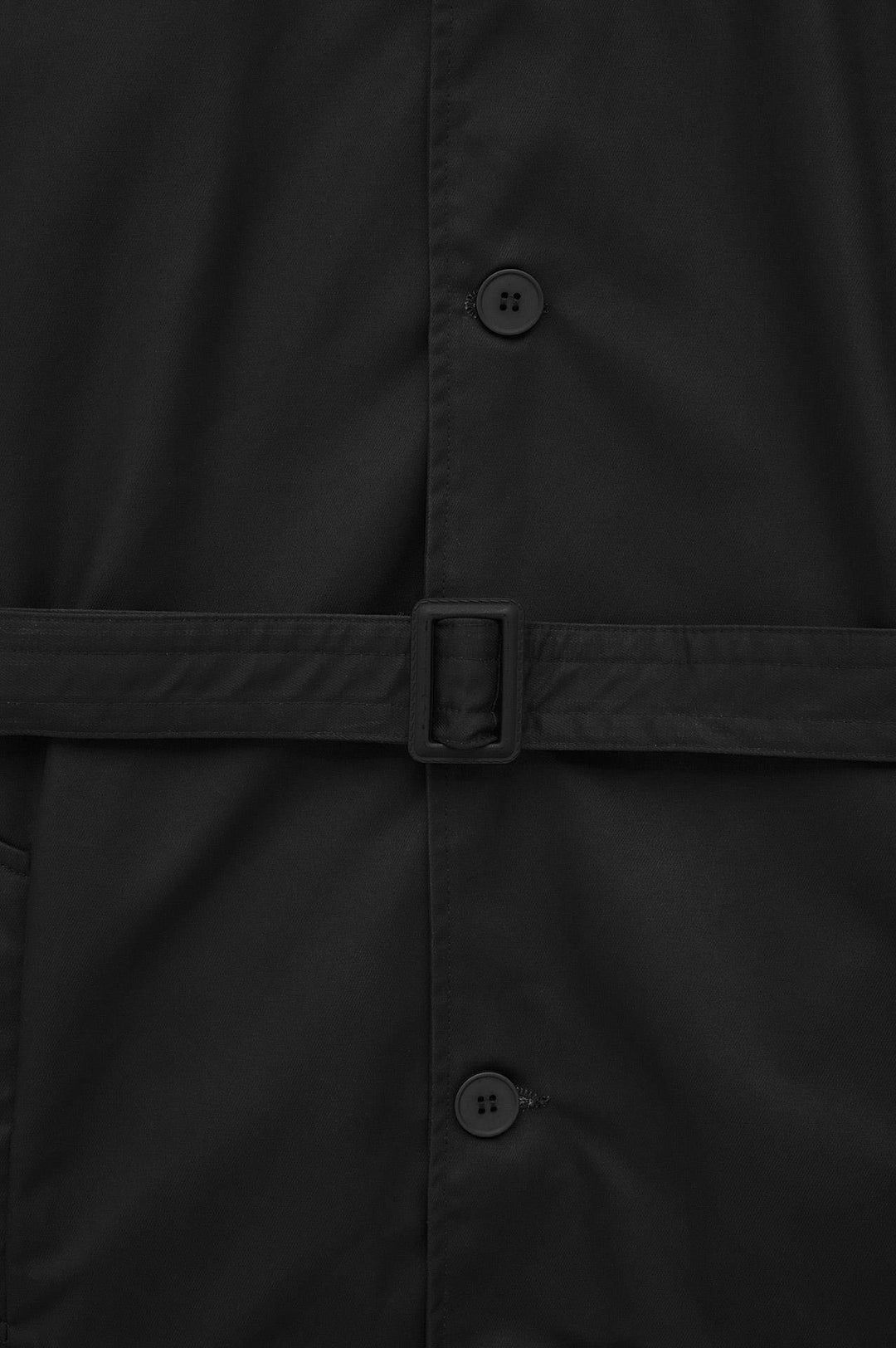 Giesto Trench-coat Noir à ceinture en cire - Noir