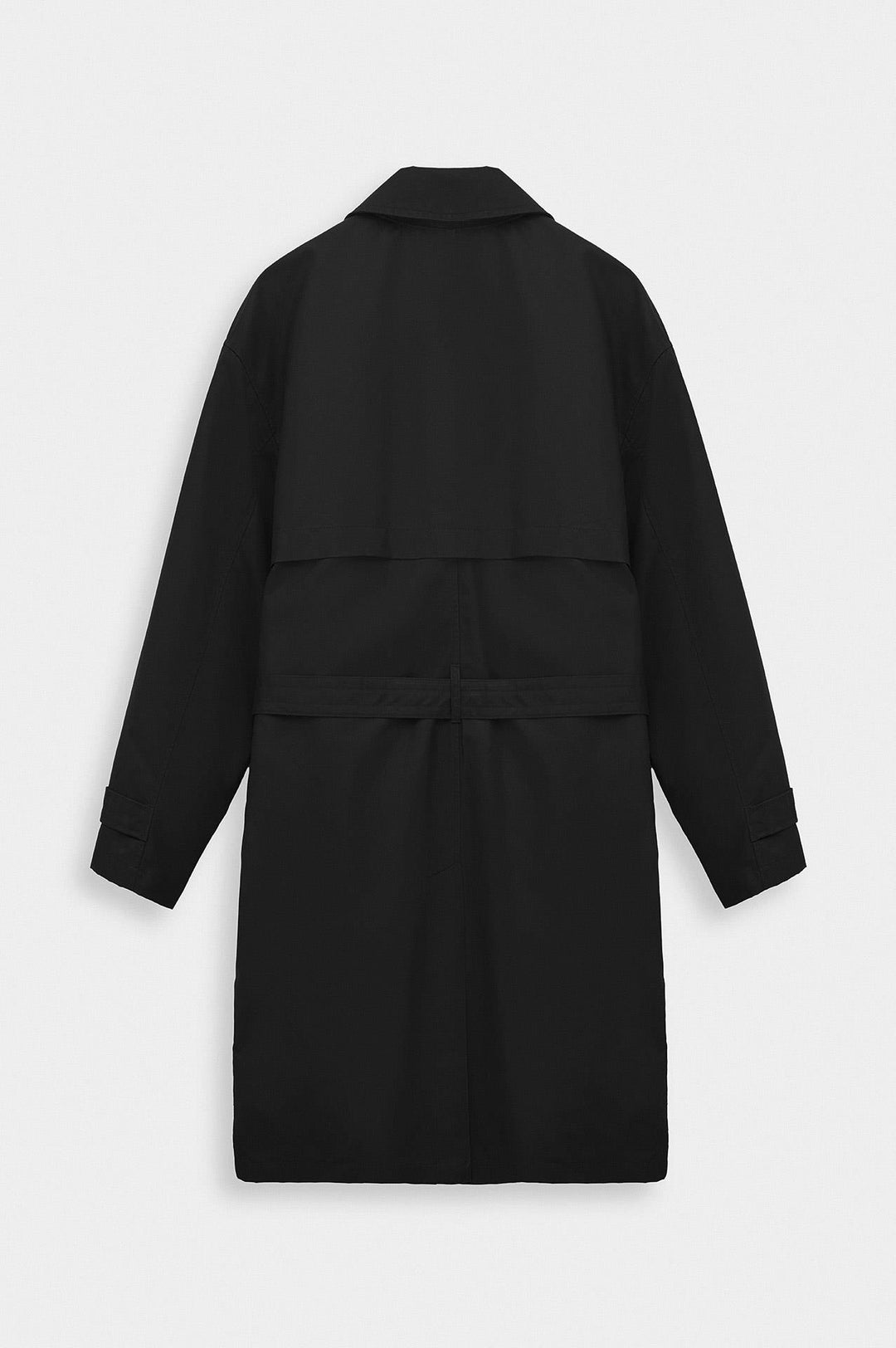 Giesto Trench-coat Noir à ceinture en cire - Noir