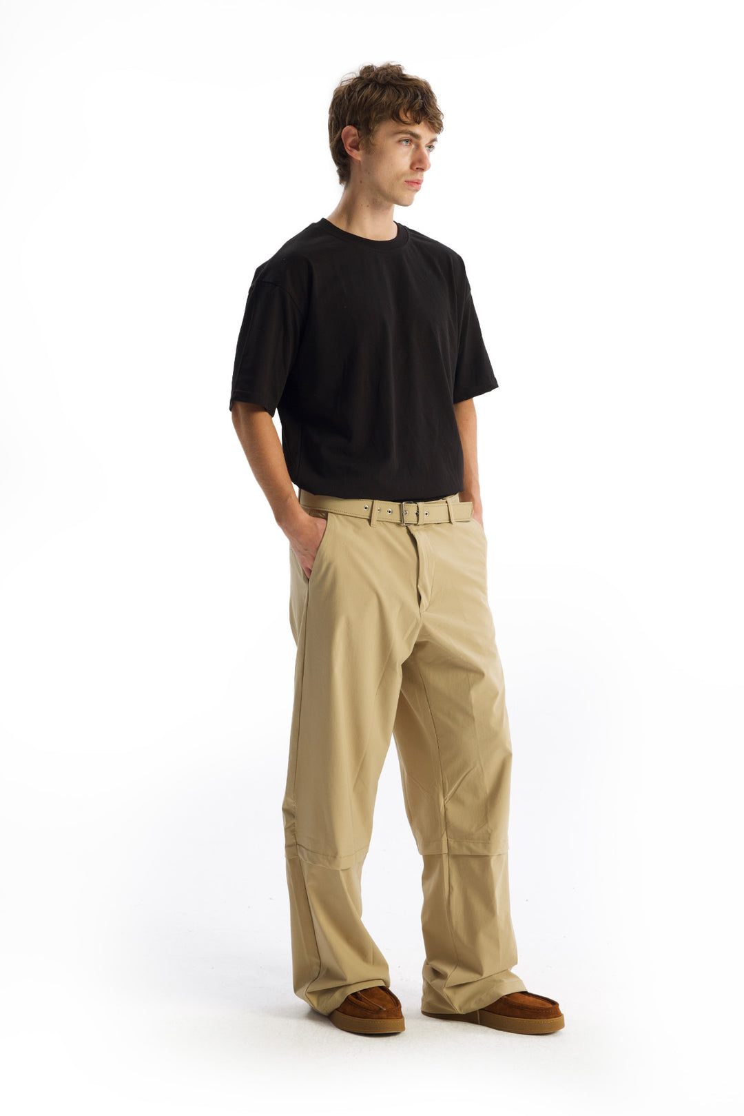 Giesto Pantalon Parachute Ceinturé - Beige