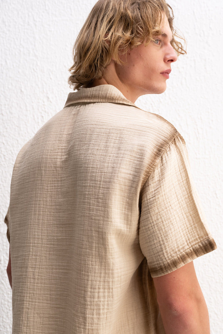 Giesto Chemise Beige avec Effet de Bord - Beige