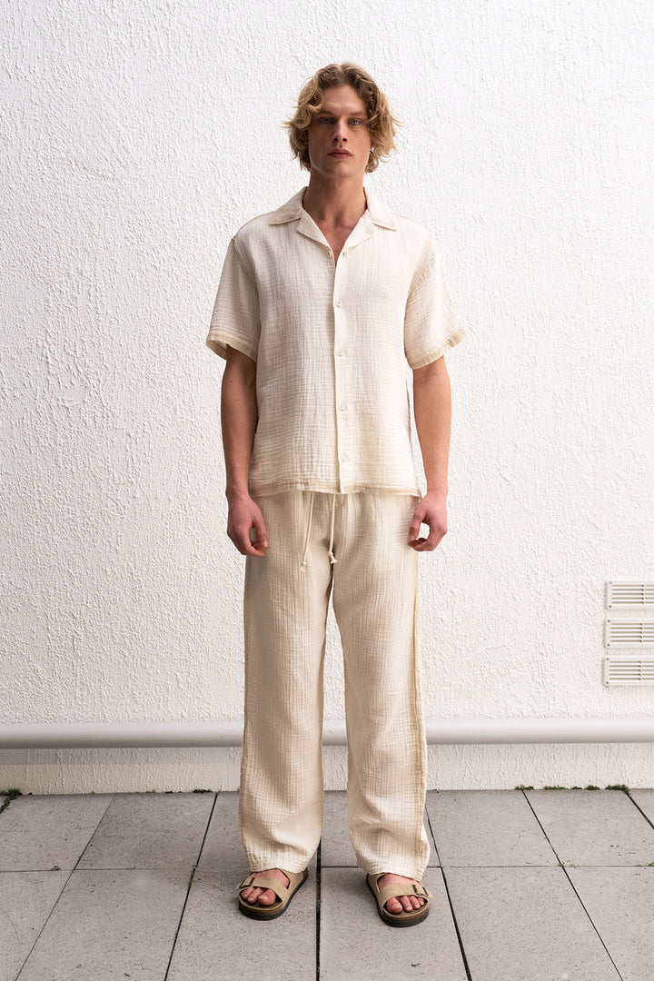 Giesto Chemise Blanche avec Effet de Bord - Blanc