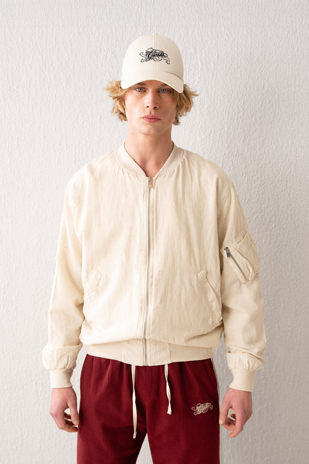 Giesto Veste Beige en Lin Bomber - Beige