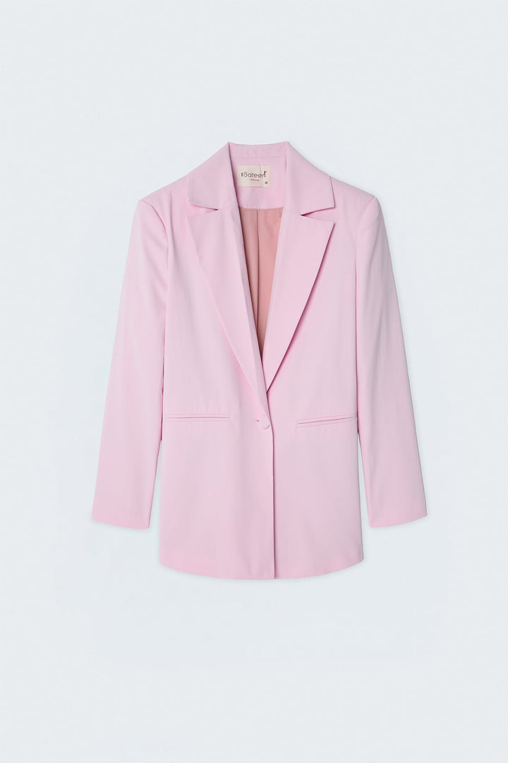 Sateen Veste effet lin - Rose