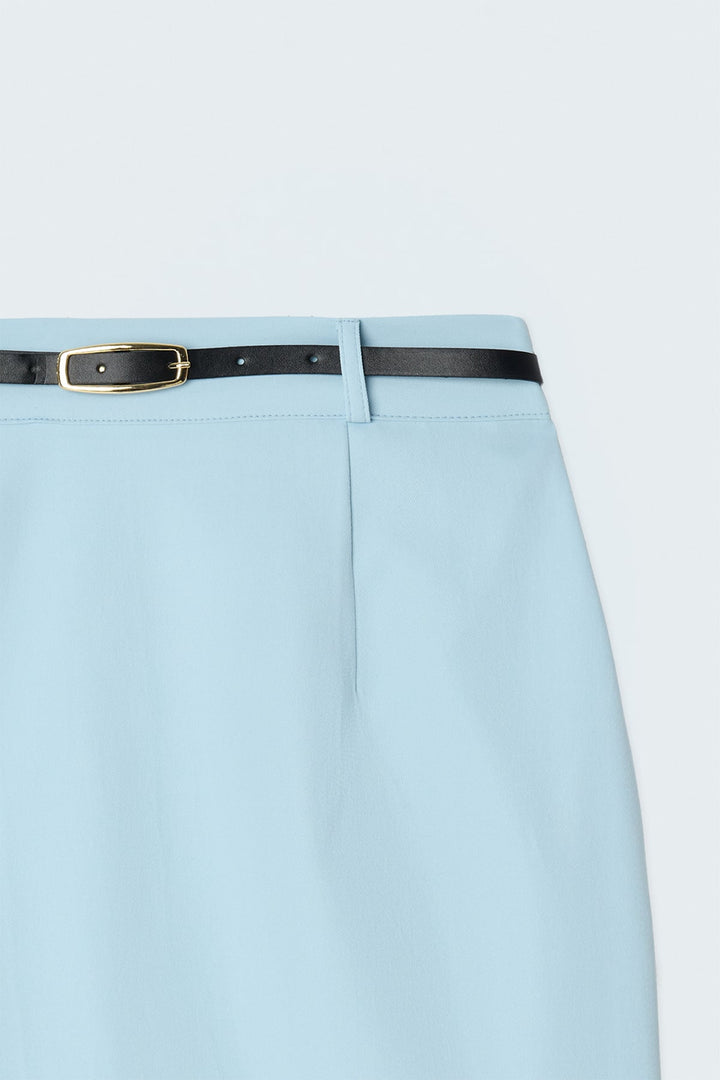 Sateen Mini jupe effet lin - bebe Bleu