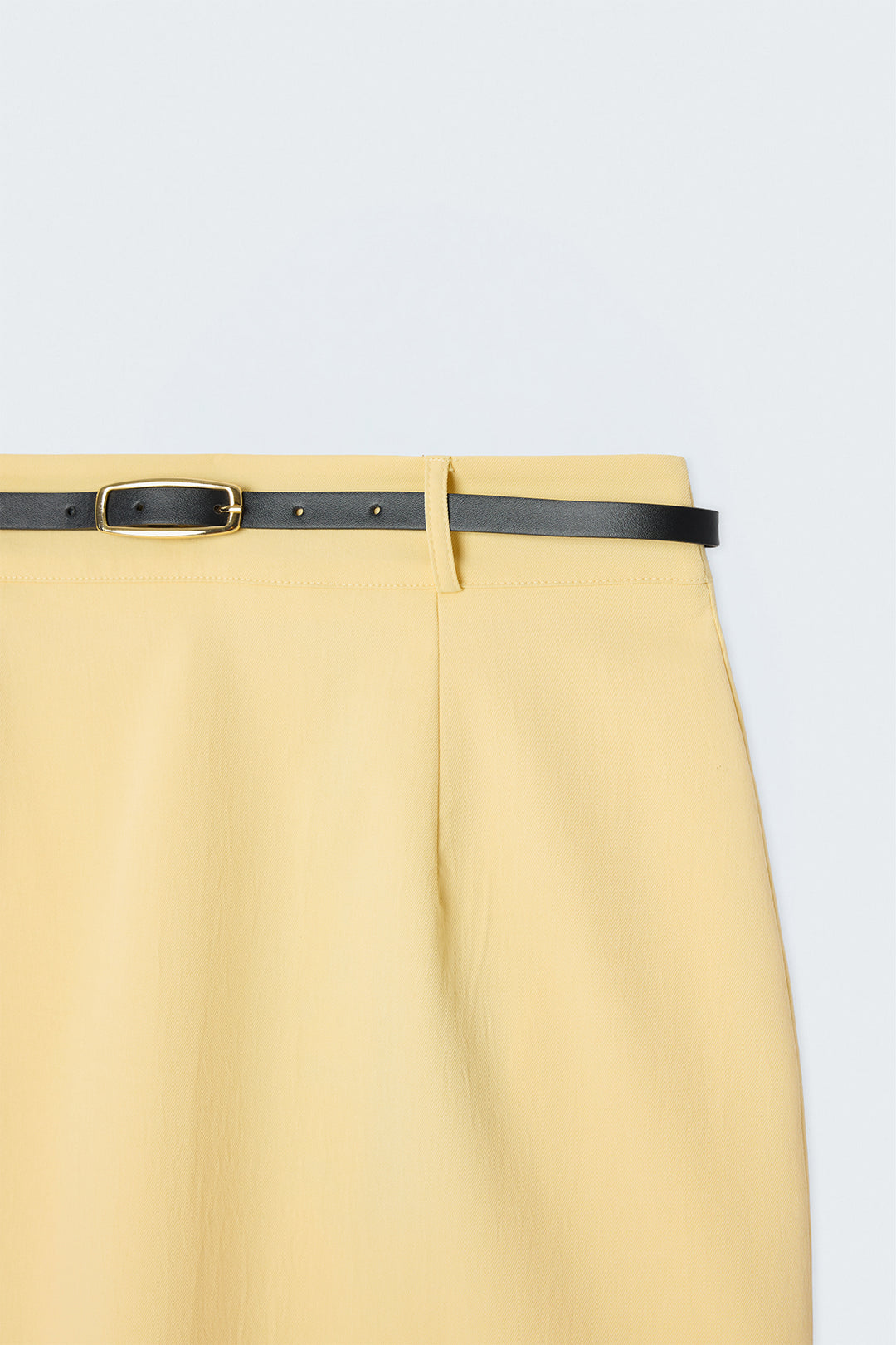 Sateen Mini jupe effet lin - Jaune