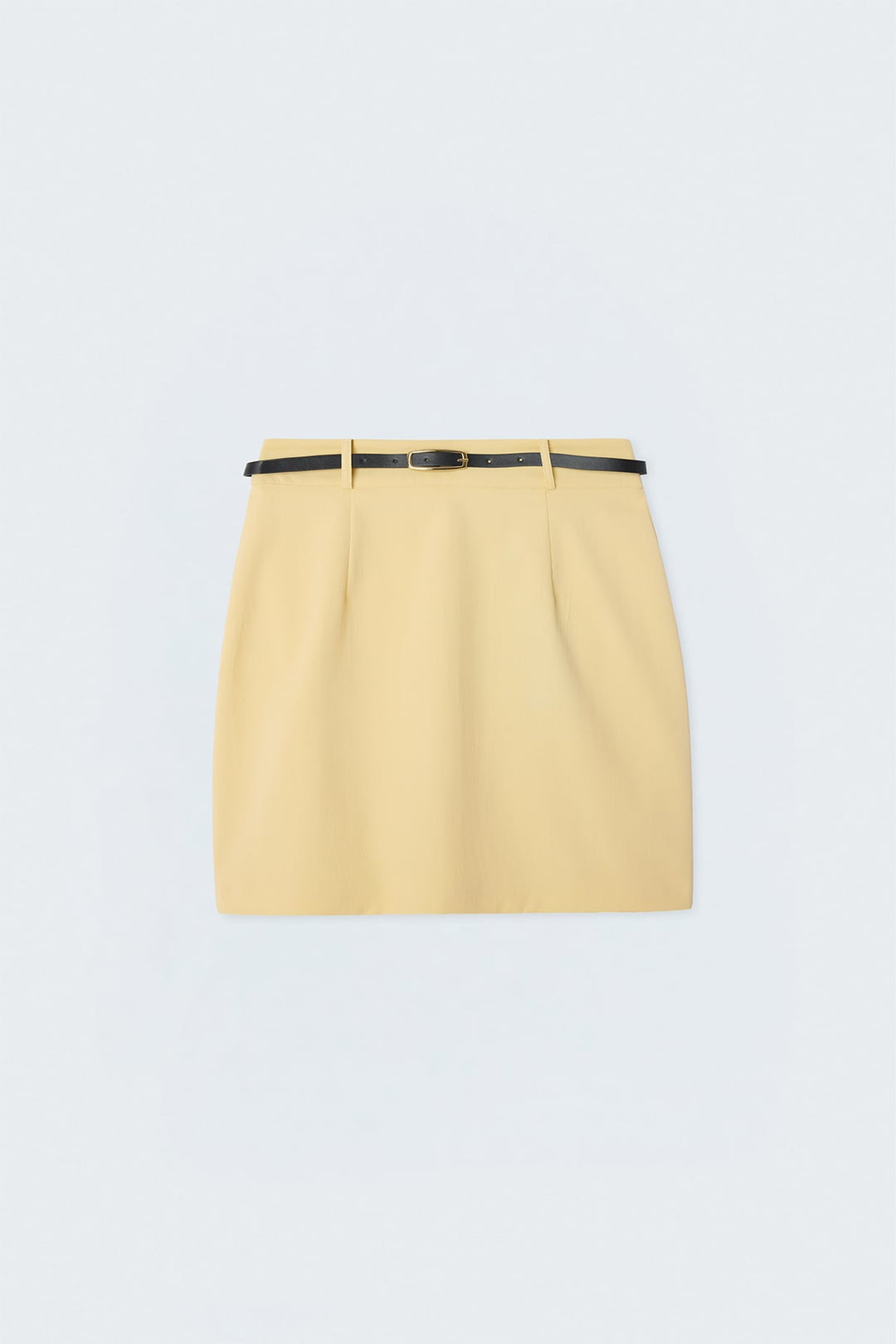 Sateen Mini jupe effet lin - Jaune