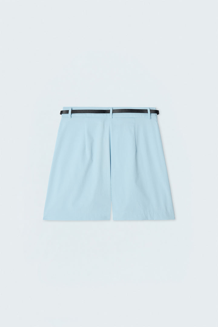 Sateen Short en Lin - bebe Bleu
