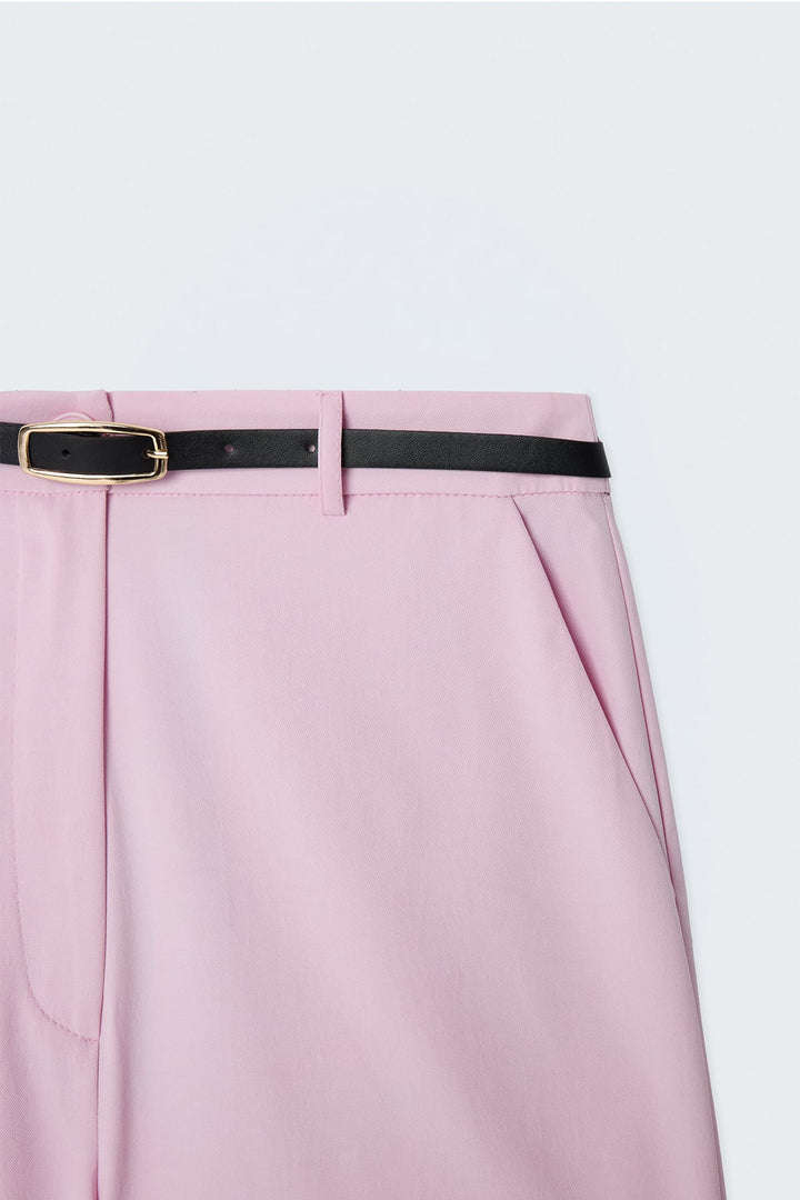 Sateen Short en Lin - Rose