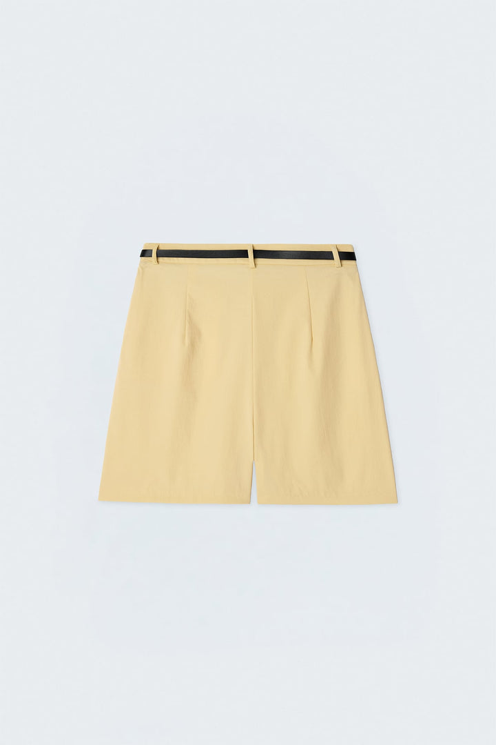 Sateen Short en Lin - Jaune