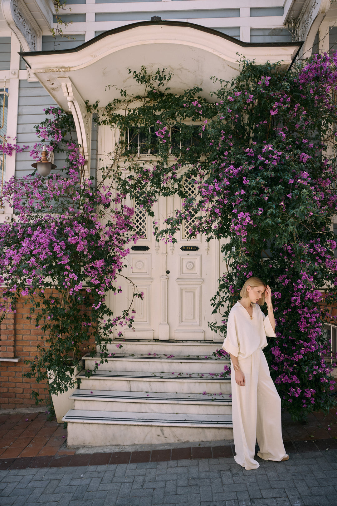 Sateen Pantalon en mélange de lin - Pierre