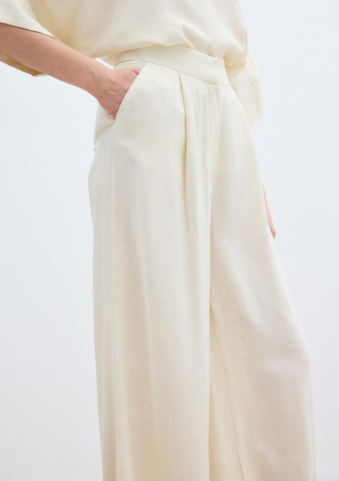 Sateen Pantalon en mélange de lin - Pierre