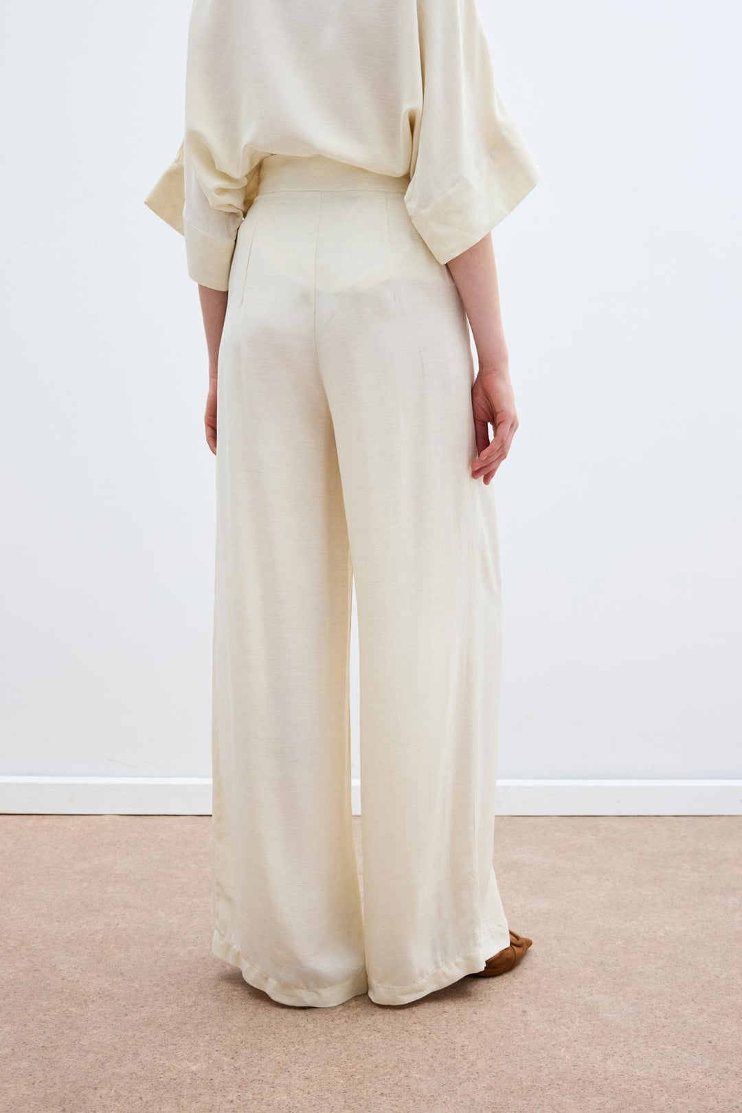 Sateen Pantalon en mélange de lin - Pierre