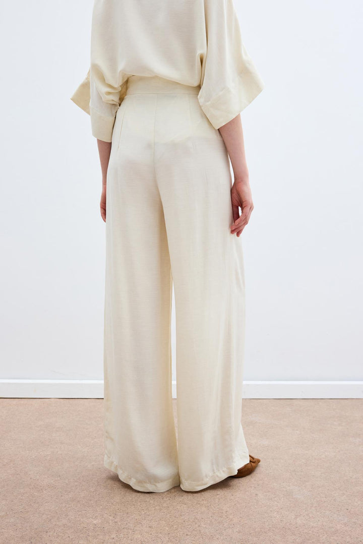 Sateen Pantalon en mélange de lin - Pierre