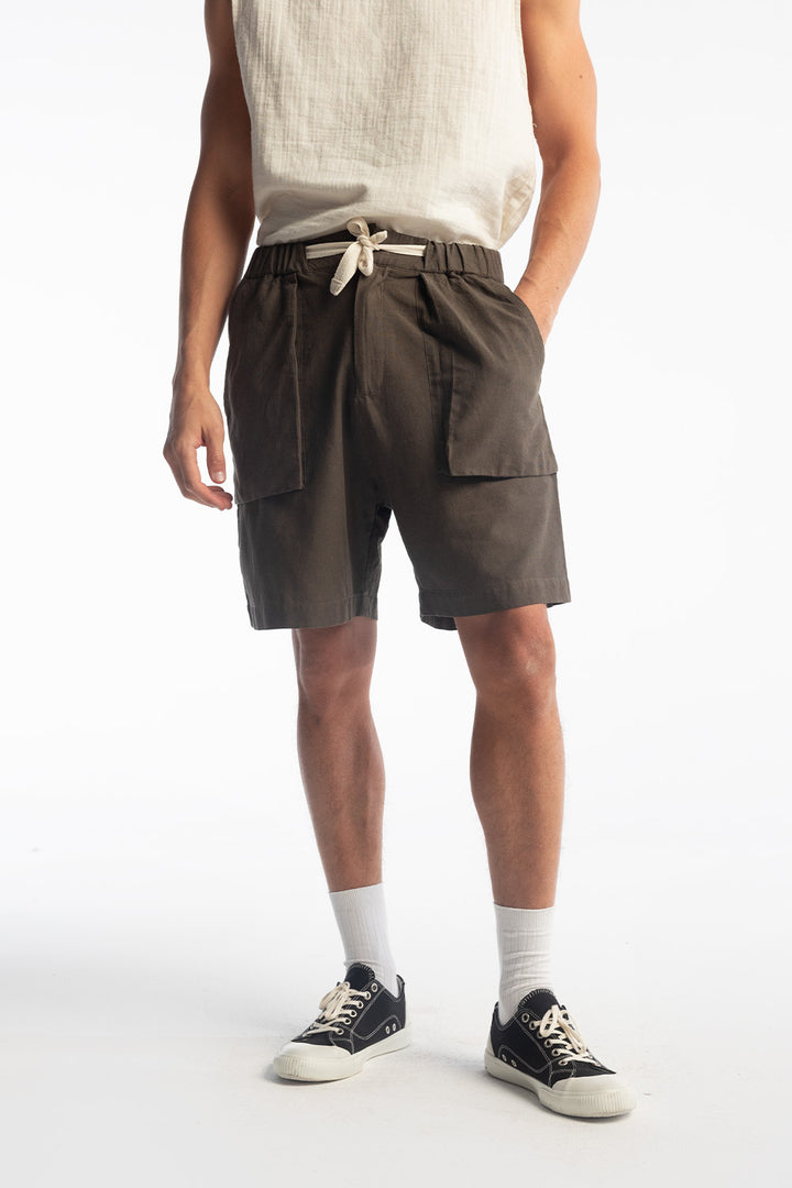 Giesto Short en lin - Kaki
