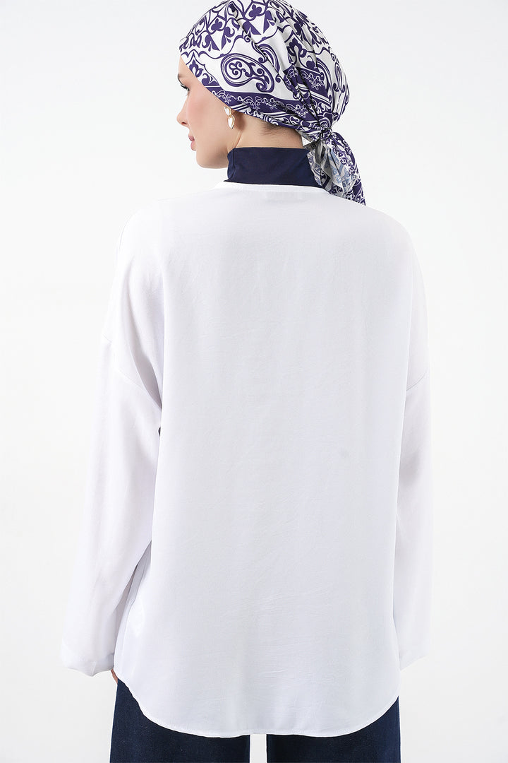 Bigdart Kimono de mode en lin 5968 - Blanc