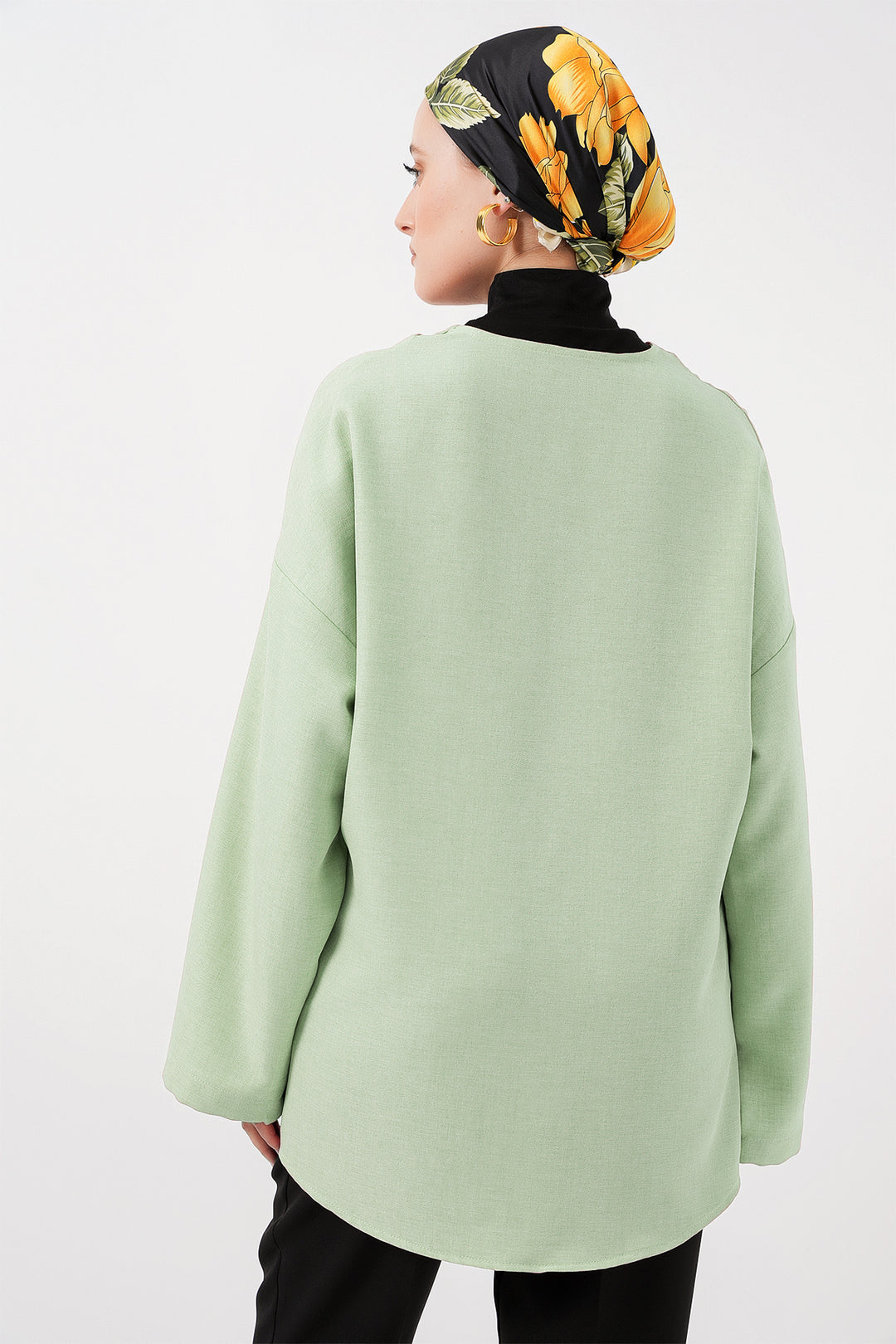 Bigdart Kimono de mode en lin 5968 - Vert d'eau